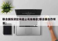 联合国投资区块链公司有哪些[联合国合作项目]