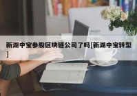 新湖中宝参股区块链公司了吗[新湖中宝转型]